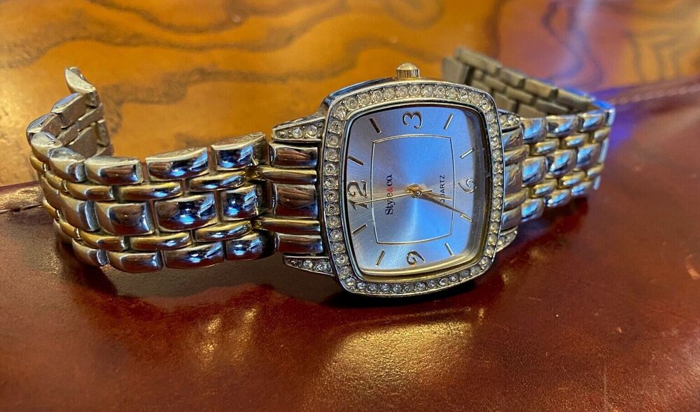 Women's Style&co Watch, Silver Tone with Crystal Accents' Bracelet Band